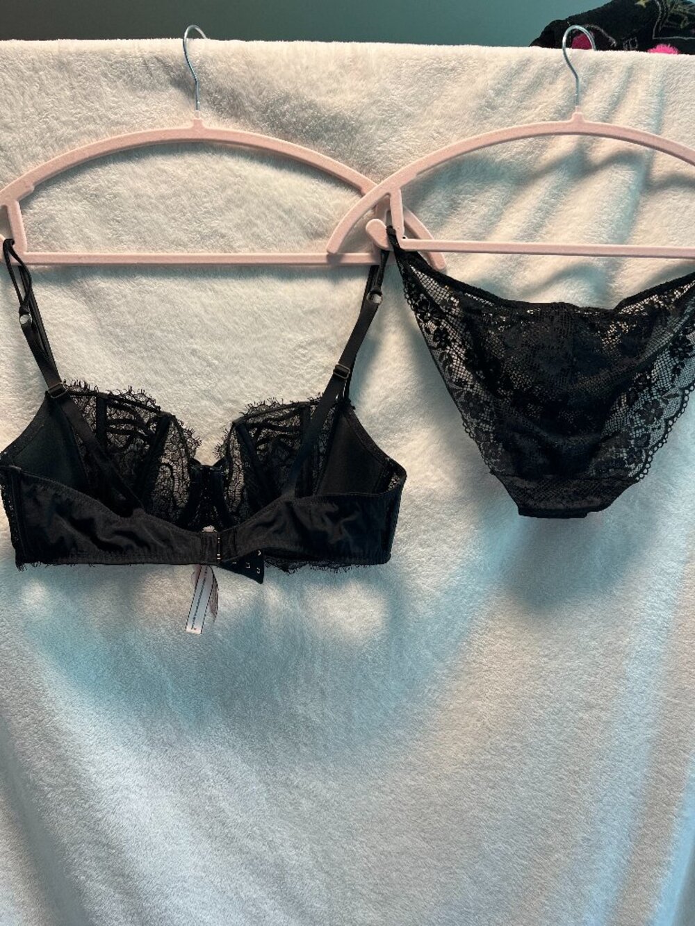 Victoria's Secret Black Lace Bra & Panty Bundle 2 Sets 36D / L NWT (panty)
